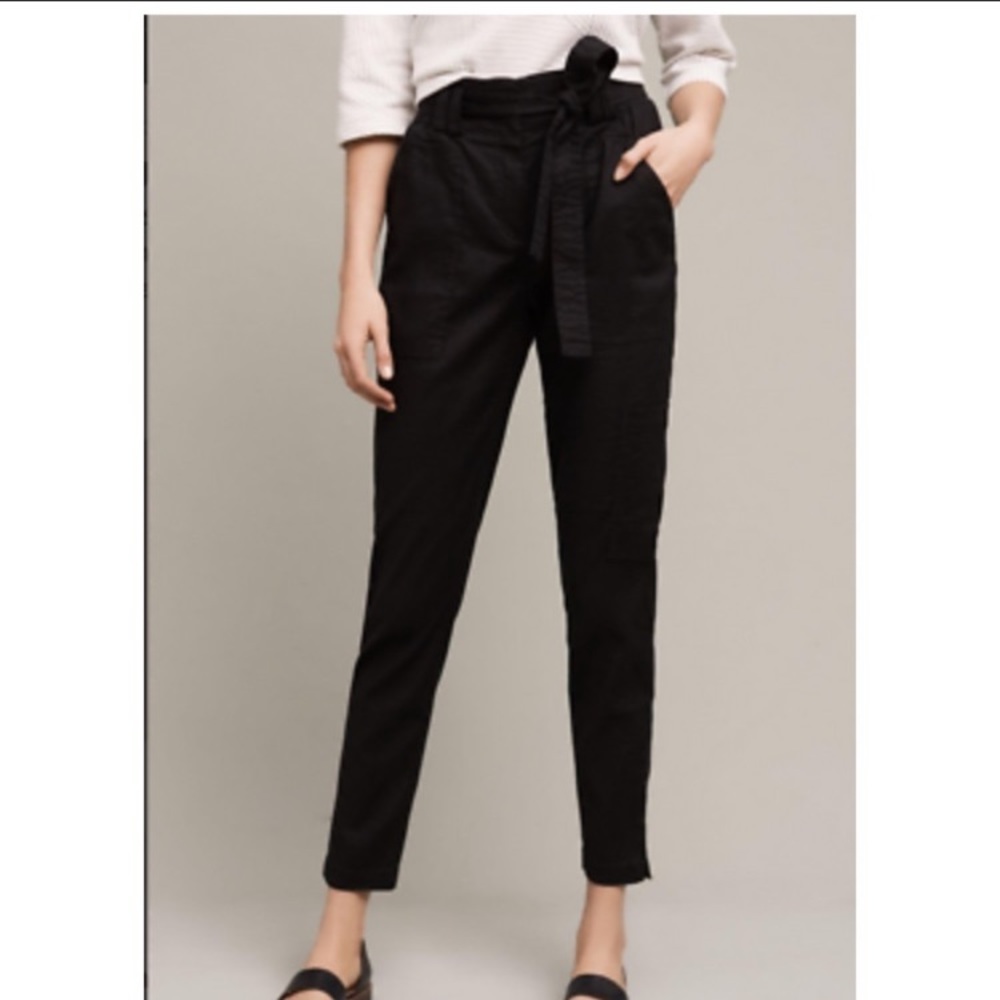 High Waist Paper Bag Tie Pants